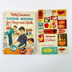 Betty Crocker's Cook Book for Boys and Girls 1957 and Dairymen's Cookbook